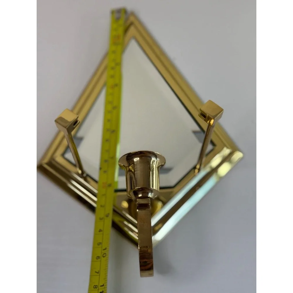 Vintage PartyLite Infinity Brass Mirrored Wall Candle Sconce
